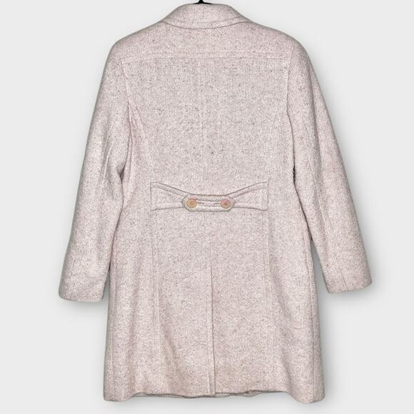 IZZI COLLECTION  Baby Pink tweed wool blend long coat Size Large Jackie O - Picture 3 of 5